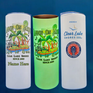 Personalized 20 oz Glow in the Dark Tumbler- Matte White/Glows Green