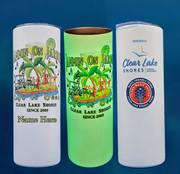 Personalized 20 oz Glow in the Dark Tumbler- Matte White/Glows Green